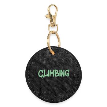 Klettergraffiti: Climbing Logo - Runder Schlüsselanhänger - Schwarz - Vorne