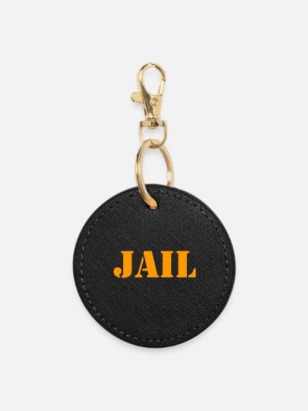 County Jail - Gefängnis - Knast - Gefangener - Runder Schlüsselanhänger - Schwarz