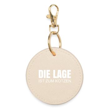 Die Lage ist zum kotzen - Runder Schlüsselanhänger - Auster - Vorne