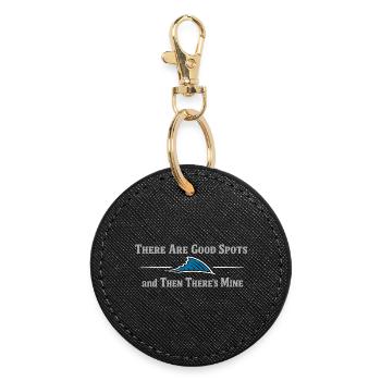 Secret fishing spot – don't ask - Round Keyring - black - Front