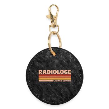 Radiologe Radiologin Radiologie Röntgenarzt - Runder Schlüsselanhänger - Schwarz - Vorne