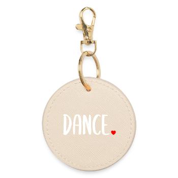 Dance Heart – Minimalist Dance Lover Design - Round Keyring - oyster - Front