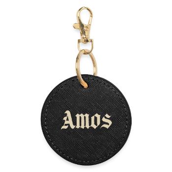 Lettrage gothique d’Amos - Porte-clés rond - noir - Devant