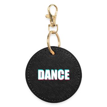 Dance - Runder Schlüsselanhänger - Schwarz - Vorne