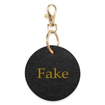 Faux, dire, humour, amusant, drôle, idée cadeau - Porte-clés rond - noir - Devant