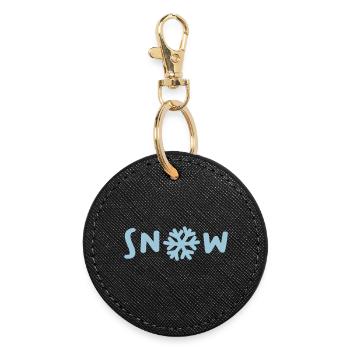 Neige Neige Ski Vacances Quota Noël Hiver - Porte-clés rond - noir - Devant