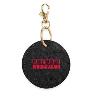 make racism wrong again - Round Keyring - black - Front