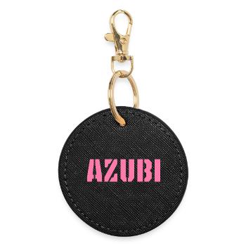 Azubi Tshirt 5 23 rosa - Runder Schlüsselanhänger - Schwarz - Vorne