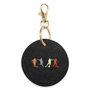 Soccer Player Drawing - Round Keyring - black - Front