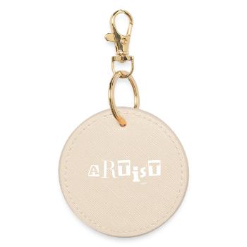 Künstlertypografie - Runder Schlüsselanhänger - Auster - Vorne