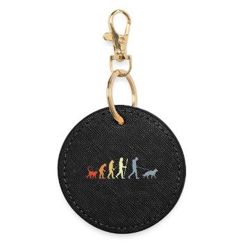 German Shepherd Owner Evolution - Round Keyring - black - Front