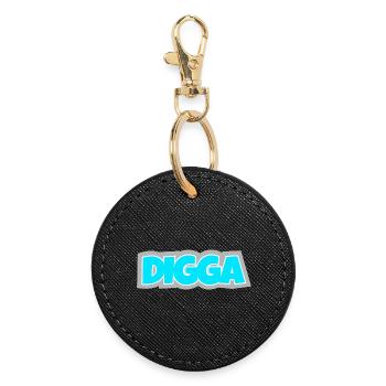 Digga - North German, cheeky and a cult for a long time. - Round Keyring - black - Front