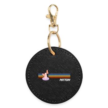 Ceramic Lovers Retro Style Pottery - Round Keyring - black - Front