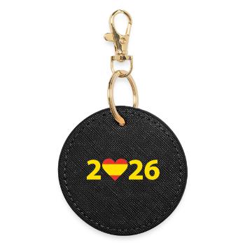 I love Spain 2026, holidays in Spain 2026 - Round Keyring - black - Front