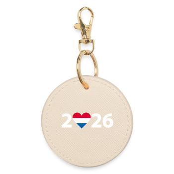 I love Niederland 2026, Niederlande 2026 - Runder Schlüsselanhänger - Auster - Vorne