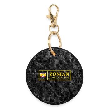 Zonian Panama Canal Zone Vintage Retro Design - Round Keyring - black - Front