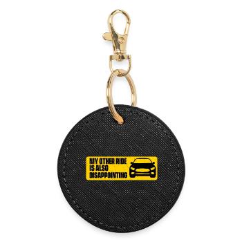 Mon autre trajet est aussi décevante blague drôle de voiture - Porte-clés rond - noir - Devant
