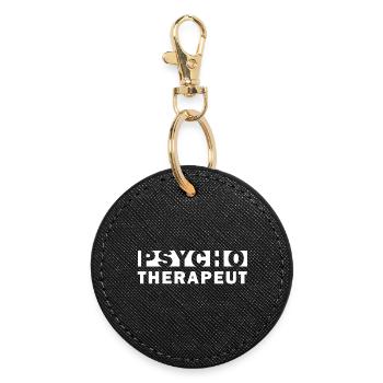 Psychotherapeut – Geschenkidee - Runder Schlüsselanhänger - Schwarz - Vorne