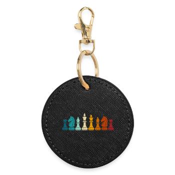 Pions de jeu arc-en-ciel - Porte-clés rond - noir - Devant
