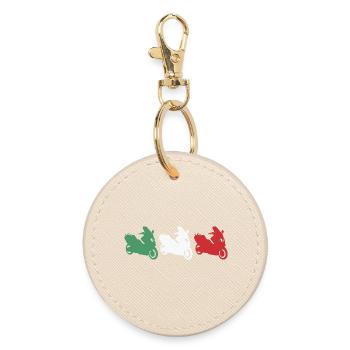Italy Scooter Motorcycle - Round Keyring - oyster - Front