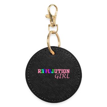Fille de la Révolution - Porte-clés rond - noir - Devant