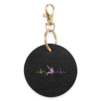 Boulderer heartbeat Bouldering Bouldering - Round Keyring - black - Front