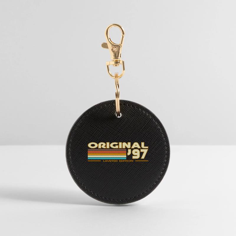 Originale 97er Retro-Pastellstreifen Runder Schlüsselanhänger