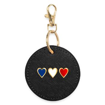 France Drapeau - Porte-clés rond - noir - Devant