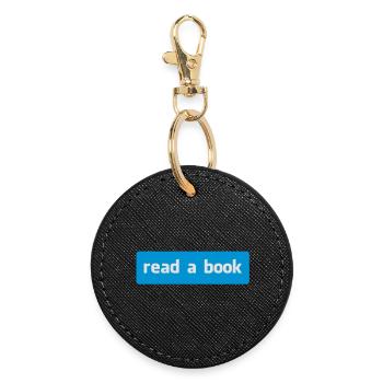 Read a book - appel à la lecture de livres - Porte-clés rond - noir - Devant