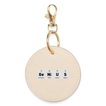 Genius Nerd Geek - Round Keyring - oyster - Front