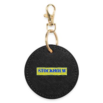 Stockholm Waves Lettering - Round Keyring - black - Front