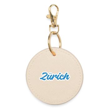 Zurich lettering - Round Keyring - oyster - Front