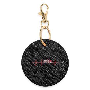Pompier Heartbeat pompier - Porte-clés rond - noir - Devant