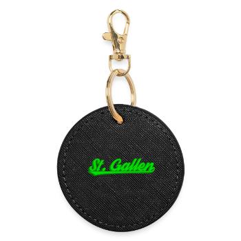 StGallen Neon Lettering - Round Keyring - black - Front