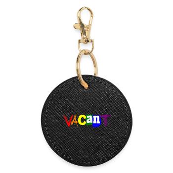 Vacant Lettering 2 - Round Keyring - black - Front