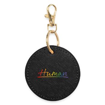 Pride Human Shirt - Runder Schlüsselanhänger - Schwarz - Vorne