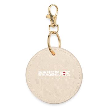 Innsbruck Distressed Wordmark - Round Keyring - oyster - Front