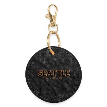 Seattle U.S.A. Lettering - Round Keyring - black - Front