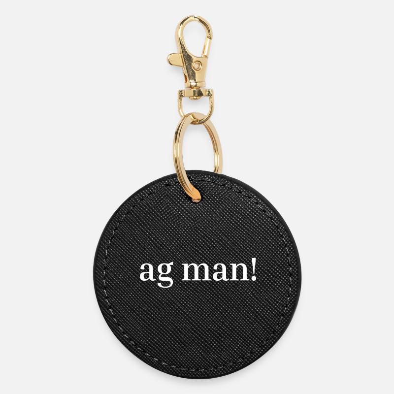 ag man - Round Keyring - black