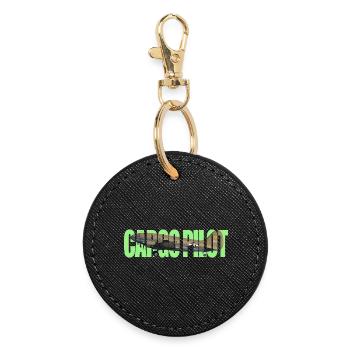 Cargo pilot C-46 - Round Keyring - black - Front