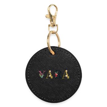 Yara - Runder Schlüsselanhänger - Schwarz - Vorne