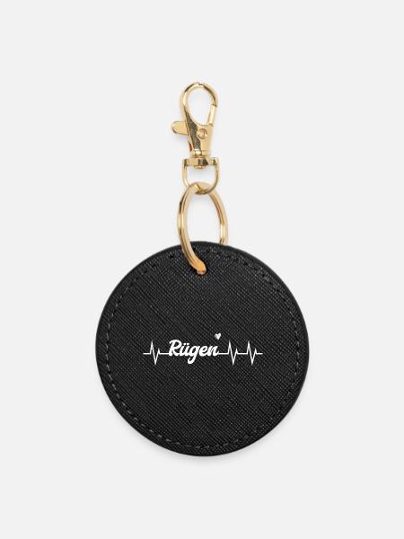 Heartbeat Rügen - Round Keyring - black