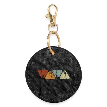 Four Instruments Silhouettes Pastel - Round Keyring - black - Front