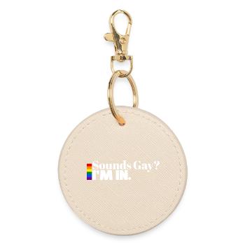 Sounds Gay? I’m In. | Pride Statement Shirt - Runder Schlüsselanhänger - Auster - Vorne