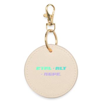CTRL ALT NOPE - IT Motif - Round Keyring - oyster - Front
