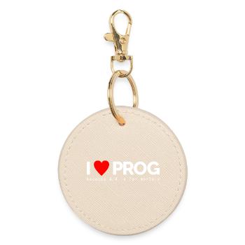 I Love Prog - Round Keyring - oyster - Front