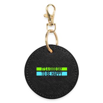 Bonjour sois heureux Motivation positive Dire bonheur - Porte-clés rond - noir - Devant