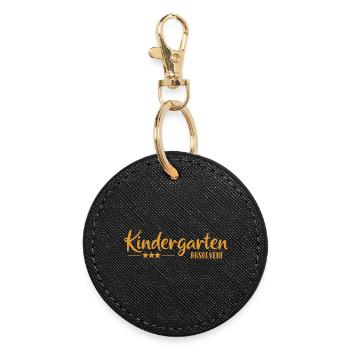 Kindergarten Absolvent - Einschulung - Kita - Runder Schlüsselanhänger - Schwarz - Vorne