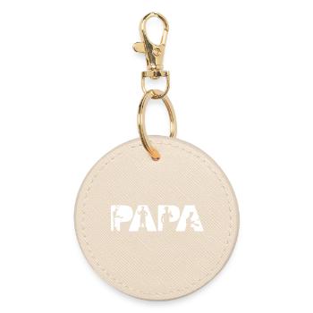 Papa Chef Kitchen King Head Cook Design - Round Keyring - oyster - Front