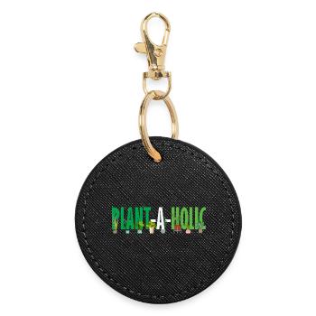 Plant Lover A Holic Funny Plants Gardener - Round Keyring - black - Front